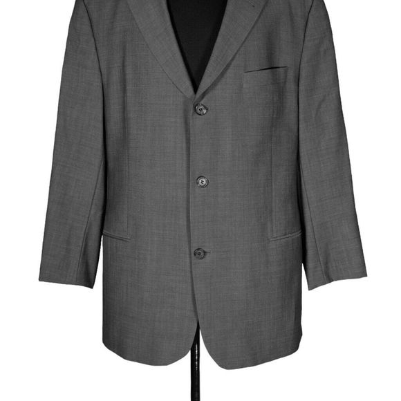 Hugo Boss Mens Blazer Gray 100% Wool 3 Button Lined Suit Jacket Sport Coat 42R - Picture 6 of 8